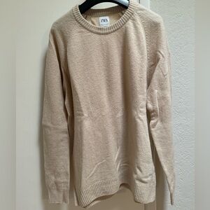 ZARA CREAM CREWNECK SWEATER